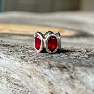 Pandora Charm Red Oval Lights Sterling Silver Collectible Fine Jewelry Charm